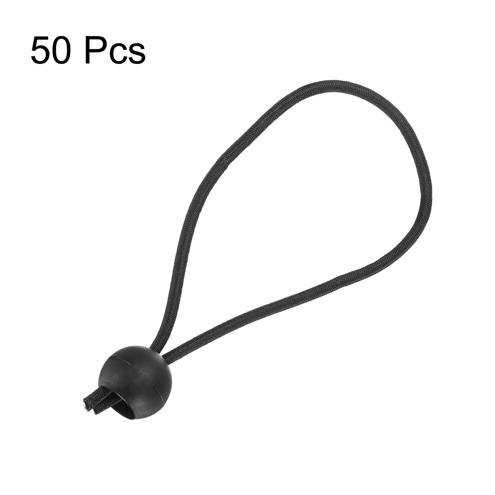 Uxcell 50Pcs Ball Bungee Cords 6" Heavy Duty Bungee Cord Balls for Tent Camping Holding Wire and Hoses, Black