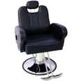 thumbnail image 3 of Olurrisa Commercial Grade Hydraulic Barber Chair - Heavy Duty PU Leather Salon Chair w/ Adjustable Height, 135° Reclining & Barber Cape, 360° Swivel Chrome Base for Barbershop/Spa (Black), 3 of 9
