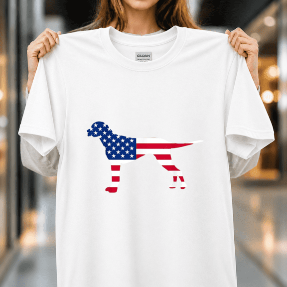 4th of July Patriotic Labrador Retriever Dog Lab USA Graphic Unisex T-Shirt, S - 5XL