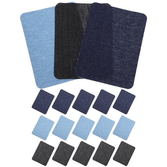 18 Pcs Iron-On Denim Repair Patches for Jeans, Jackets, Clothes - Sew-On Fabric Patch Kit for Clothing