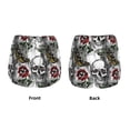 thumbnail image 5 of Vsdgher Skulls Roses Print Women's Running Double Layer Shorts High Waisted with Pockets Elastic Yoga Workout Athletic Gym Sports, 5 of 8