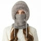 thumbnail image 2 of Pasamontañas de invierno 3 en 1 con forro polar | Gorro de punto con bufanda y mascarilla | Abrigado y resistente al viento para mujer | Protección contra el frío, 2 of 5