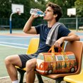 thumbnail image 2 of YUELONGHU Hippie Travel Quilted Duffle for Short Trips Bus Design Boho Weekend Handy Travel for Holiday & Party, 2 of 3