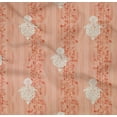 thumbnail image 4 of oneOone Cotton Poplin Twill Peach Fabric Stripe|Leaves & Floral Block Craft Projects Decor Fabric Printed By The Yard 56 Inch Wide, 4 of 4