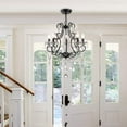 thumbnail image 6 of Maxax 5 Lights K9 Crystal Chandelier, Modern Raindrop Candelabra Pendant Lamp, Candle Ceiling Hanging Lighting Fixture, for Dining Room, Living Room, Black, 6 of 6