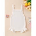 thumbnail image 3 of Suealasg Baby Girl One Birthday Clothes Square Neck Sleeveless Letter Embroidery Sweater Romper Infant Girl Overalls Bodysuit, 3 of 9