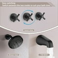 OUWI 3 Handle Tub Shower Faucet, Matte Black Three Handles Shower
