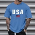 thumbnail image 2 of kpoplk Men's Big and Tall T-Shirts Relaxed Fit Short Sleeve Crew Neck Soft Cotton Blend Graphic Tee Casual Summer Tops Size L,Blue, 2 of 4