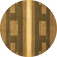 thumbnail image 1 of Ahgly Company Indoor Round Abstract Brown Modern Area Rugs, 4' Round, 1 of 4