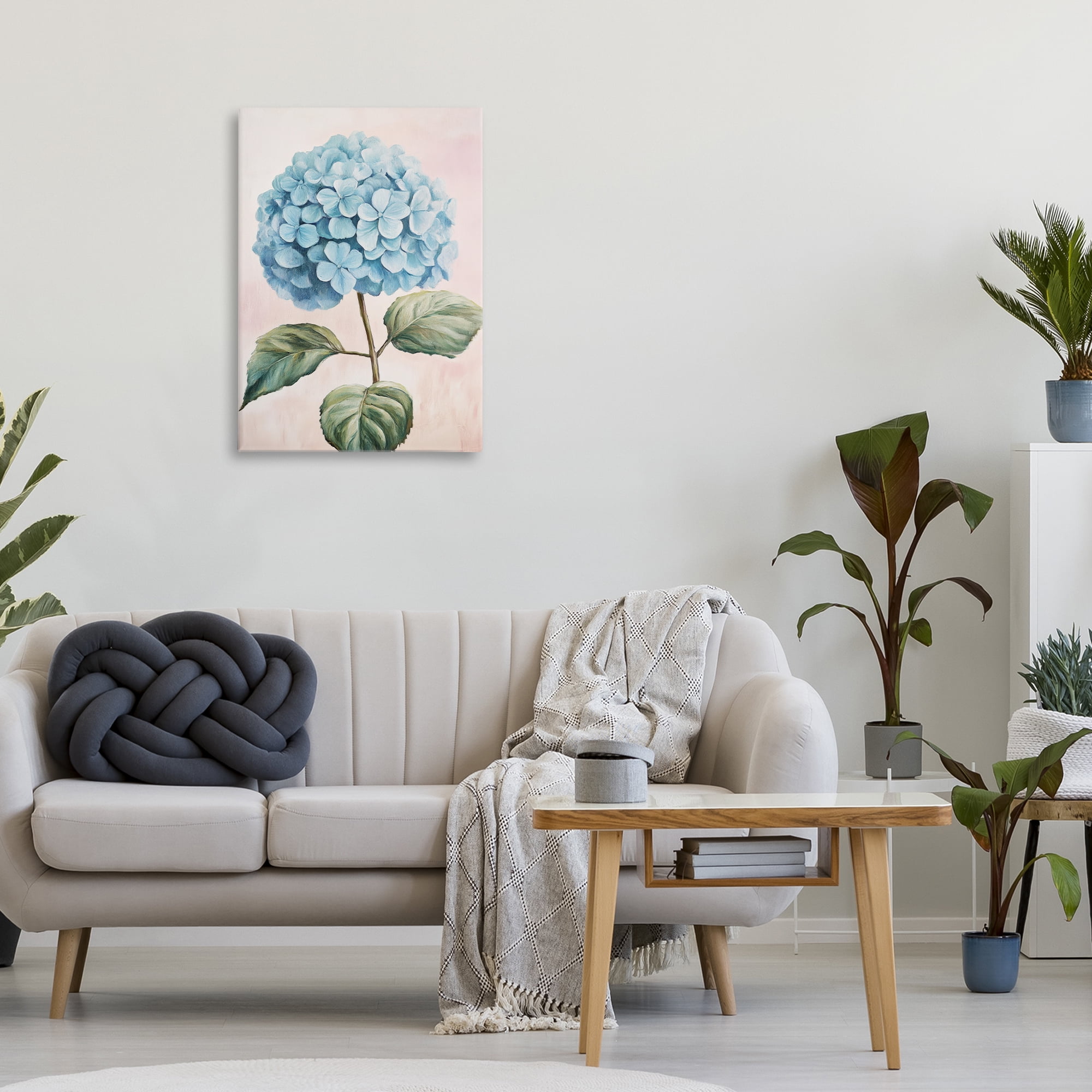 Stupell Industries Delicate Baby Blue Hydrangea Canvas Wall Art, design by Petal Prints Design