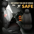 thumbnail image 5 of LINGVIDO Premium Leather Car Seat Cover Universal Fit for SUV & Sedan, Full Set Breathable Durable Seat Cushion,Black Red,5 Seats, 5 of 8