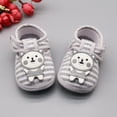 thumbnail image 3 of Baby Girls Cartoon Bear Pattern Casual Cotton Shoe Striped Soft Sole Shoes, 3 of 8