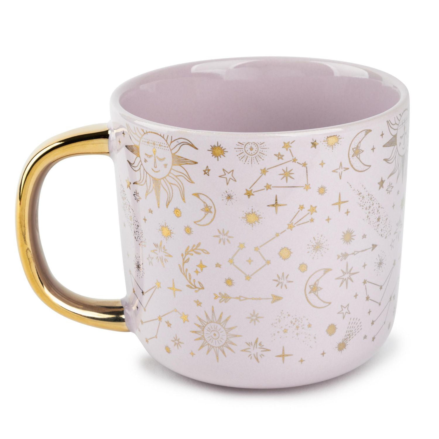 Tasse à café en grès thym et table, 16 fl oz, étoiles dorées Tasse