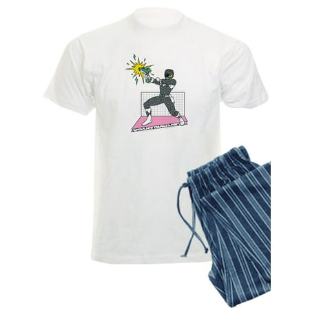 

CafePress - Power Rangers Black Ranger Blasting - Men s Light Pajamas