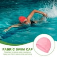 thumbnail image 5 of Uxcell Fabric Swim Cap Polyester Swimming Hat Elastic Swimming Cap for Women and Men Adult Long Hair Black/Pink, 5 of 6