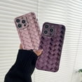 thumbnail image 6 of Electroplated Woven Pattern Solid Color Phone case, Light Luxury Style, electroplated Soft Shell, Anti-Drop, for iPhone 15 14 13 12 Pro Max Plus Phone Case (Pink,iPhone 12), 6 of 7