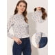 thumbnail image 2 of Blusa floral Casual Allegra K Rosa Claro M, 2 of 5