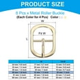thumbnail image 2 of Uxcell Single Prong Belt Buckle, Metal Roller Pin Buckle Oval Center Bar Buckles for Belt Purse Making Leather Hardware Silver/Light Gold 1", 2 of 7