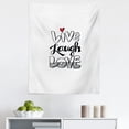 thumbnail image 1 of Live Laugh Love Tapestry, Vintage Hand Drawn Words with Different Style Graffiti Wall Art Design, Fabric Wall Hanging Decor for Bedroom Living Room Dorm, 5 Sizes, Black White Red, by Ambesonne, 1 of 1