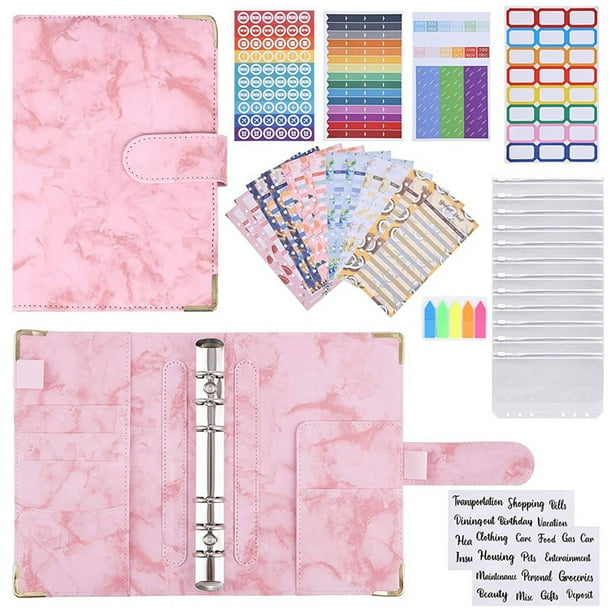 A6 Binder Notebook, with Clear Plastic Binder Covers, Budget Sheets