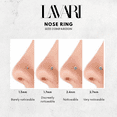 thumbnail image 3 of 20 Gauge L-Shaped 14K Yellow Gold 0.07 Carat Lab Grown Diamond Nose Ring, 3 of 5
