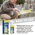 thumbnail image 6 of Headstone Cleaner Spray Stone Tombstone Memorial Gravestone Cleaning Solution Removes Moss Dirt Stain Restores Shine Gentle Non Corrosive Outdoor Stone Care Maintenance 120ml, 6 of 9