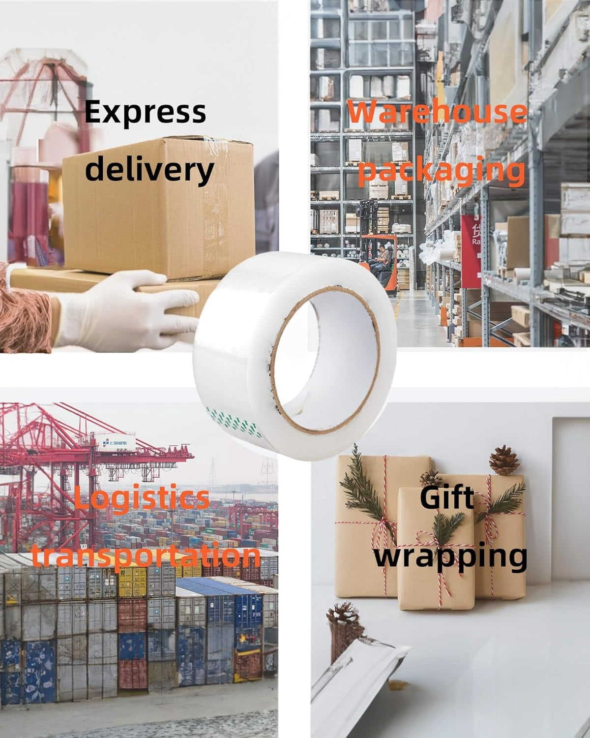 Heavy Duty Shipping and Moving Packing Tape, Clear, Packing and Moving Supplies, 1.88 in. x 110 yd., 6 Tape Rolls