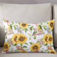 thumbnail image 3 of Sunflower Coastal Throw Pillow Covers, Summer Botanical Starfish Coral Soft Breathable Pillow Cases with Invisible Zipper for Sleeping, Toddler Pillowcases for Couch Bed Sofa Chair 12x20 Inches, 3 of 6