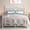 White, variant on E-motie Metal Platform Bed Frame Twin Size with Butterfly Pattern Vintage Headboard & Footboard, Underbed Storage, White