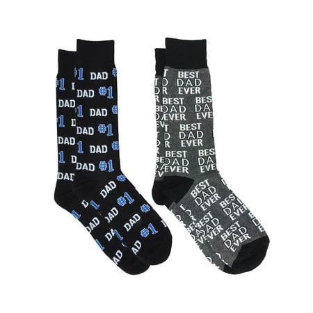 Men's #1 Dad & Best Dad Ever Novelty Funny Socks Father's Day (Best Stocks For Young Adults)