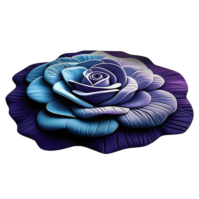 3D Visual Flower Mat Unique Stereo Shape Mud Floor Rug for Living Room Bedroom and Entryway Stain- and Easy Care Floor Mats