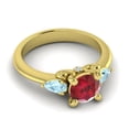 thumbnail image 3 of Diamond-Capitals 2.50 Carat Round Cut Red Ruby & Aquamarine Gemstone Beautiful 3 Stone Engagement Ring for Ladies Solid 14K Yellow Gold Size 3, 3 of 8