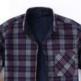 thumbnail image 4 of USNSM Mens Casual Long Sleeve Button Down Shirt Fleece Thickening Lightweight Flannel Shirt Jacket with Plaid Pattern Blue XS, 4 of 9