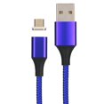 thumbnail image 3 of Cable de carga magnético para teléfono móvil de 3 A con indicador LED, línea de datos para teléfono móvil Android (azul), 3 of 5
