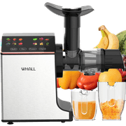 WHALL Slow Masticating Juicer - Cold Press Juicer Machine with Touchscreen, Reverse Function, Soft & Hard Models, Quiet Motor