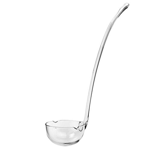 Stainless Steel Punch or Soup Ladle with Rhinestones and Faceted Glass Beads 