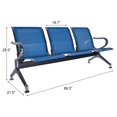 Airport Waiting Room Chairs 3 Seat Office Guest Reception Blue Steel ...