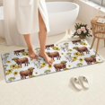 thumbnail image 4 of Highland Cow Sunflower Cow Pattern Bathroom Rugs Mat,Non Slip Microfiber Bathroom Rug,Rubber Backing,Soft Bathroom Mats for Bathroom Floor,Tub and Shower,60x24in(150x60cm), 4 of 5