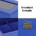 thumbnail image 5 of Watch Box 6 Slot Case Real Glass Organizer Watch Case with Removable Watch Pillow, Synthetic Leather Watch Display, Blue, 5 of 7