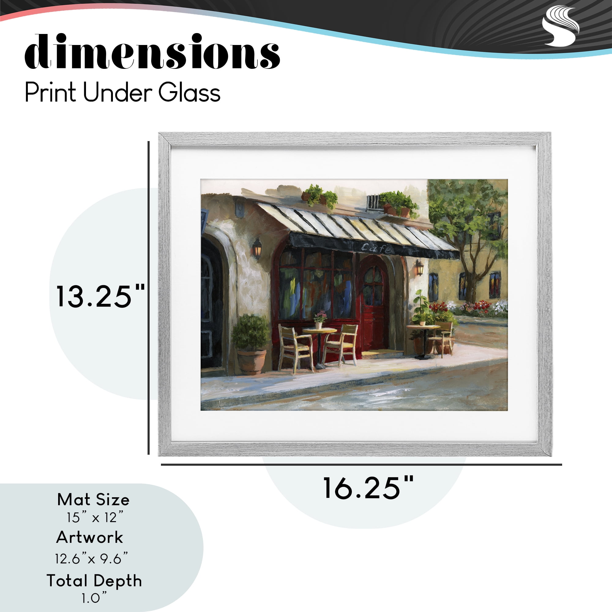 Stupell Industries Charming Sidewalk Cafe Tables Gray Framed Print Under Glass, design by Nan