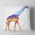 thumbnail image 2 of Designart Giraffe Double Exposure Illustration - Animal Throw Pillow - 18x18, 2 of 5