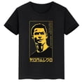 thumbnail image 3 of Camiseta de algodón negra de manga corta de verano para niños y niñas, ropa deportiva, camisetas con estampado de estrella de fútbol Ronaldo, ropa para niños, 3 of 5