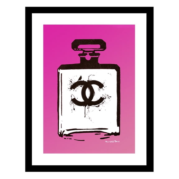 Designer Fashion Glam Perfume Bottle - Framed Print