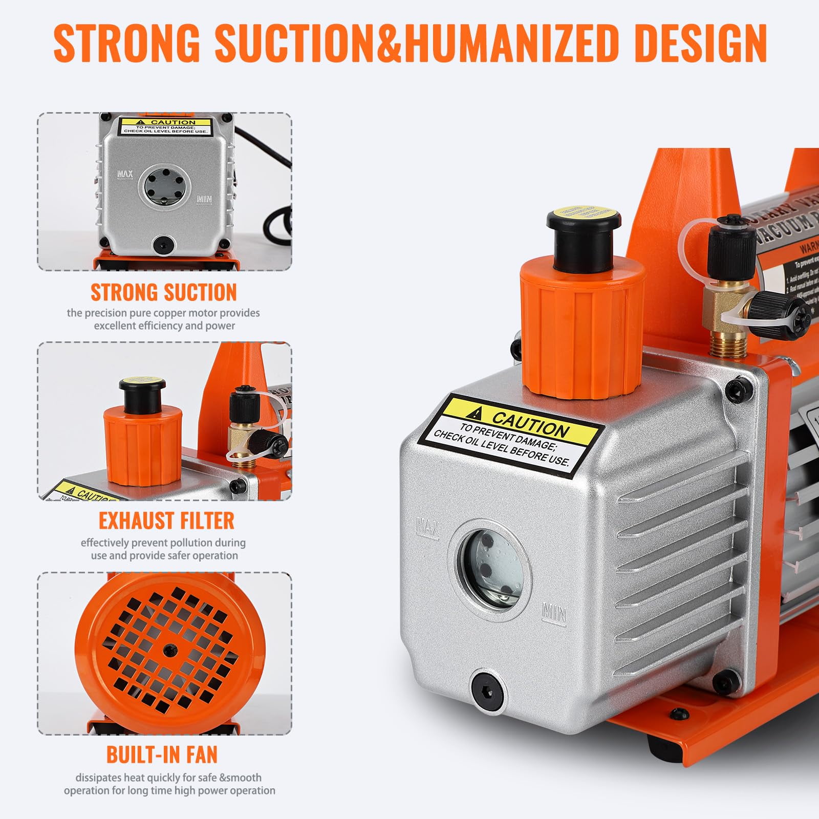 Juiluna 110V 1/4 HP 3.5 CFM Vacuum Pump, 1 Stage HVAC Vacuum Pump Ac Vacuum Pump, Vacuum Pump Kit with Oil Bottle for Different Systems
