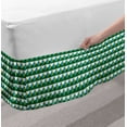 thumbnail image 2 of Abstract Bed Skirt, Repetitive Pattern Ornamental Geometric Shapes Retro Influences, Elastic Bedskirt Dust Ruffle Wrap Around for Bedding Decor, 4 Sizes, Emerald Blue and Apple Green, by Ambesonne, 2 of 2