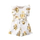thumbnail image 1 of Odeerbi 3M-6Y Niñas Verano Rompers Ruffle Floral Sudadera Manga Corta Suspensión Pantalones Cortos Generales Con Cintura, 1 of 3