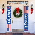 thumbnail image 2 of Qocolhg American Flag Patriotic Soldier Porch Sign Banners,Patriotic Decorations for Memorial Day 4th of July Independence Day Veterans Day Labor Day Hanging Banner for Yard Outdoor Clearance, 2 of 5