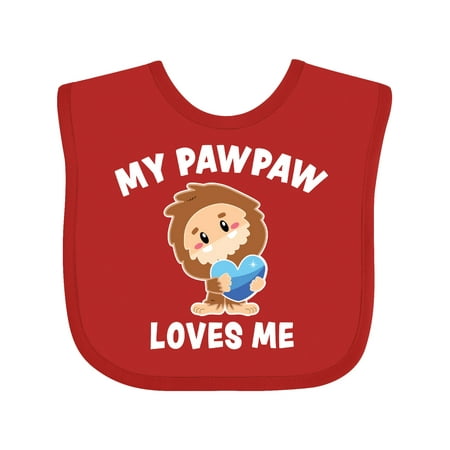 

Inktastic Cute Bigfoot My Pawpaw Loves Me Gift Baby Boy Bib