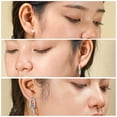 thumbnail image 4 of Juego de 3 Pares de aros tipo botón JeenMata con eslabones colgantes bañados en oro blanco, 4 of 4