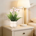 thumbnail image 4 of Fake Potted Flowers in Ceramic Vase for Home Decor – Small Artificial Flower Arrangement for Living Room, Desk, Entryway, Office, Multicolor, 4 of 6